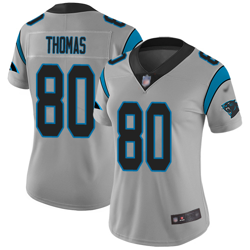 Carolina Panthers Limited Silver Women Ian Thomas Jersey NFL Football 80 Inverted Legend